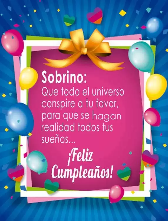 tarjetas de cumple para un sobrino