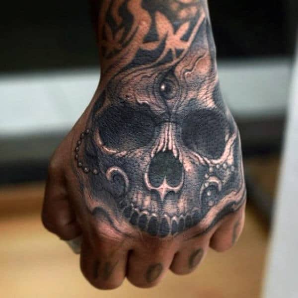 tattoos of skulls on hands