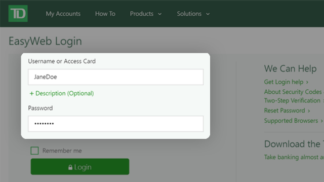 td canada trust easyweb login