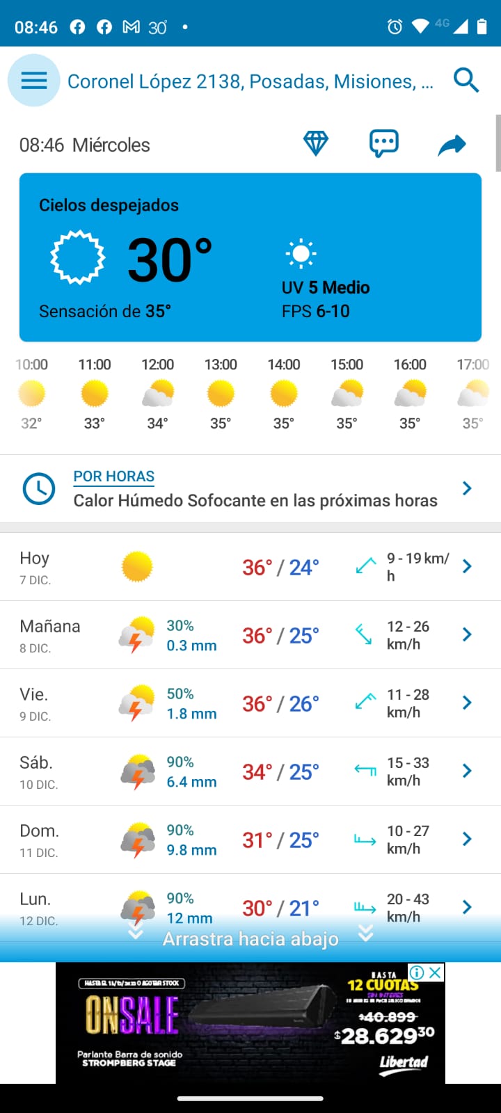 temperatura en posadas