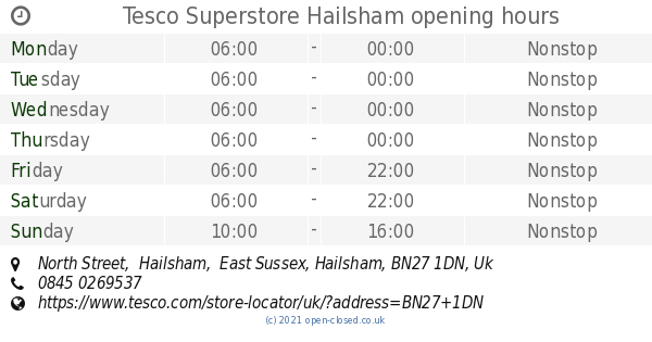 tesco open hours today