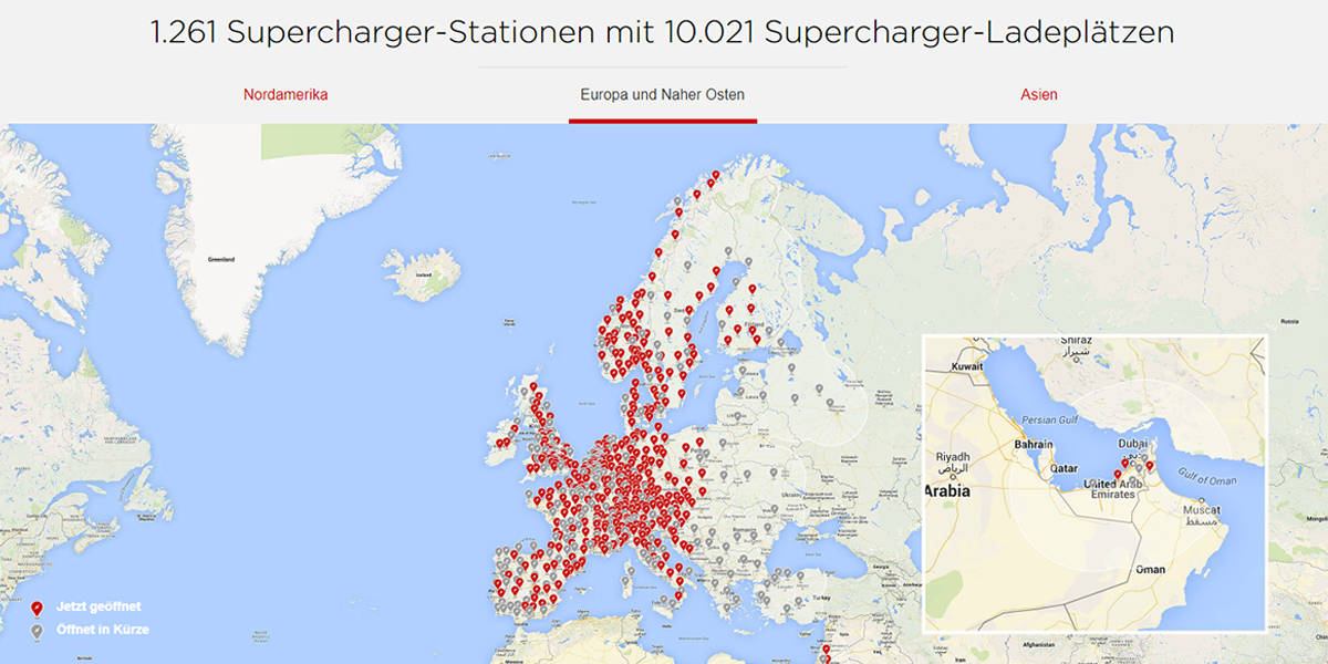 tesla supercharger germany map