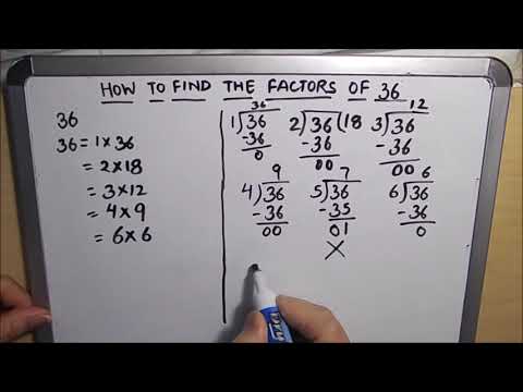 the number of factors of 36 is