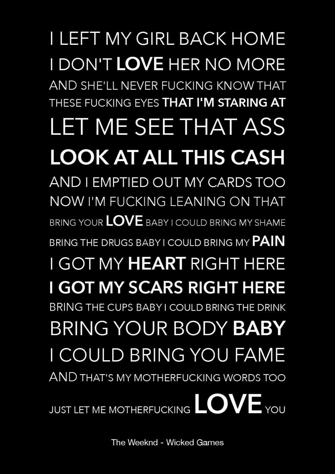 the weeknd wicked games lyrics