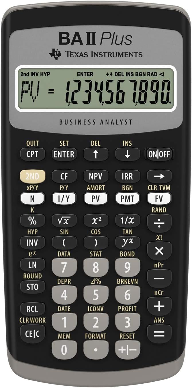 ti ba ii plus calculator