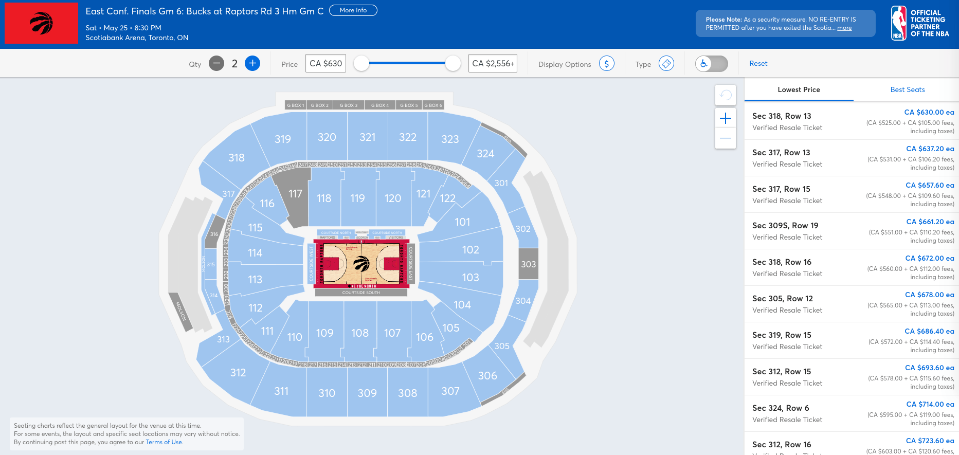 ticket master raptors