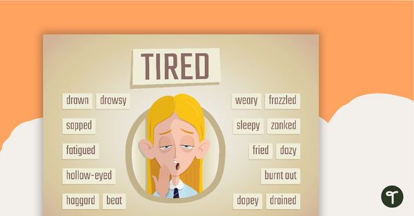 tired antonym