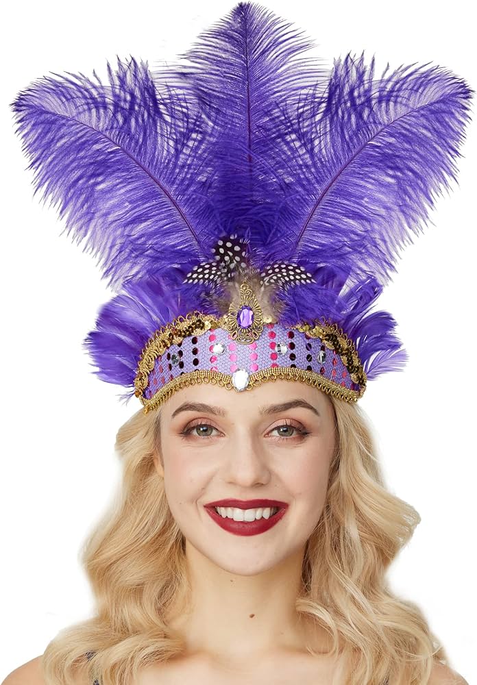 tocados de carnaval con plumas