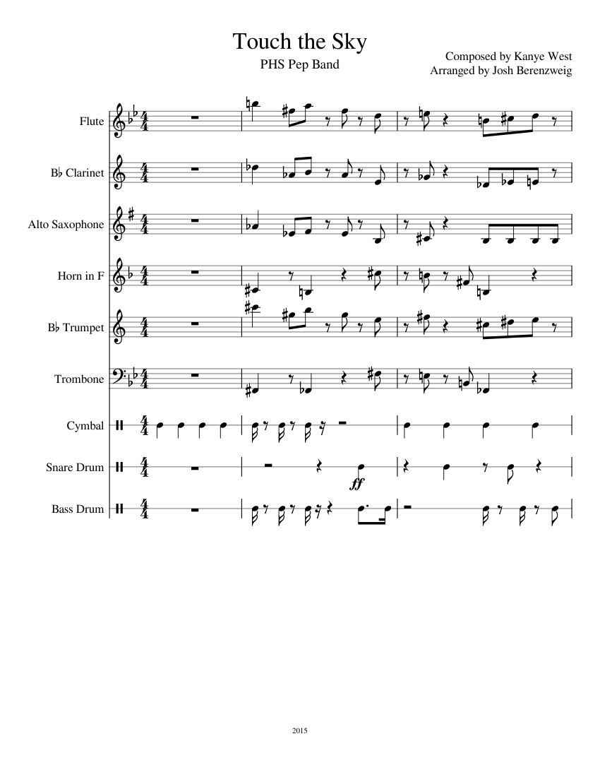 touch the sky trumpet sheet music