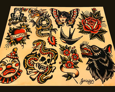 traditional tattoo flashes