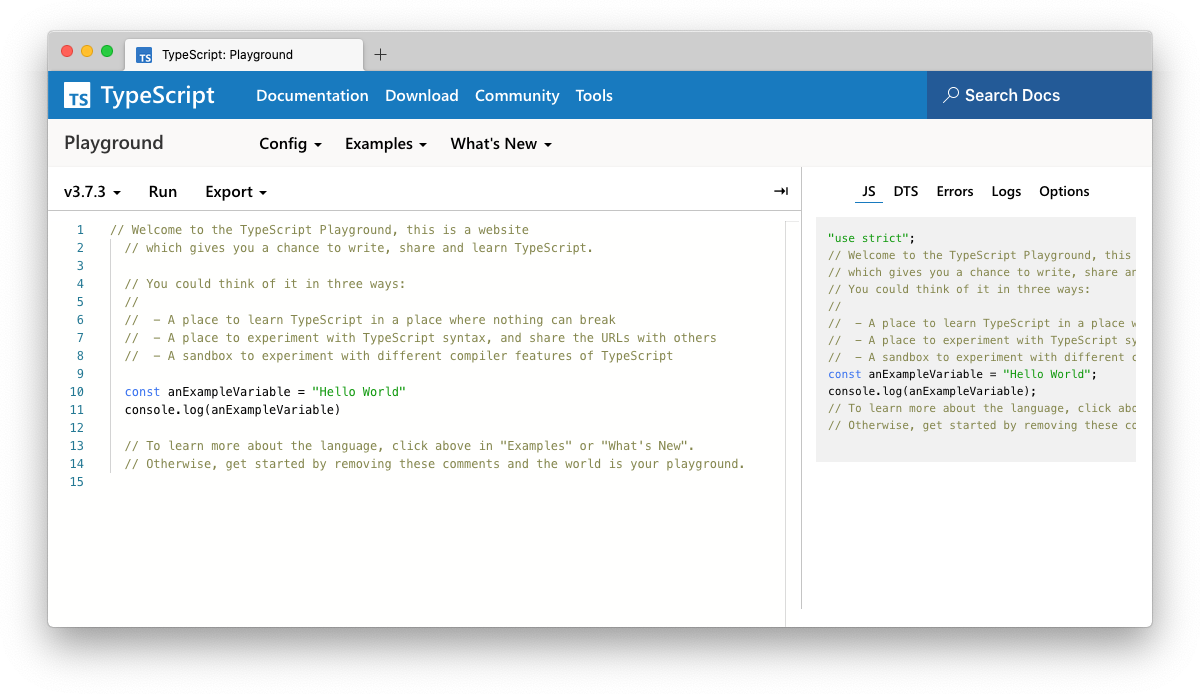 ts playground typescript