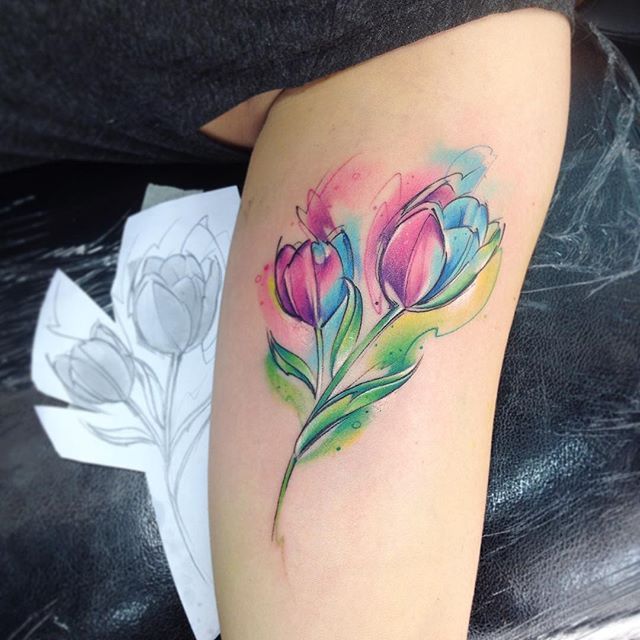 tulipanes tatuajes