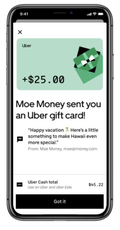 uber gift