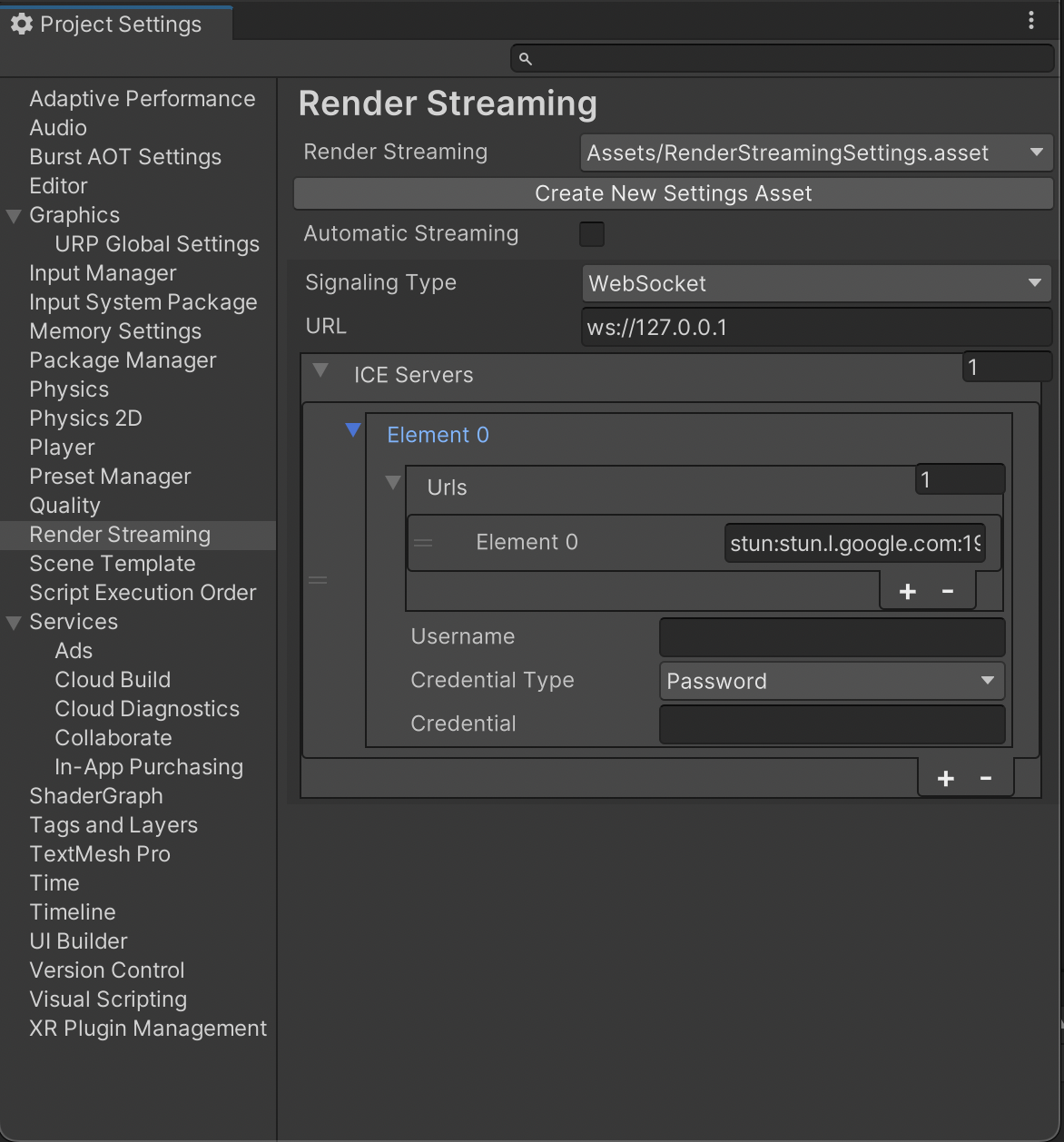 unity render settings