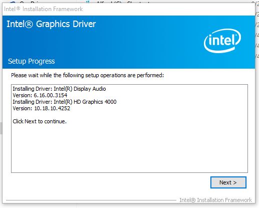 update driver for intel hd graphics