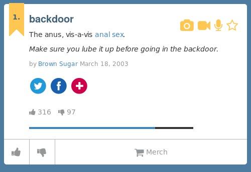 urban dictionary back door