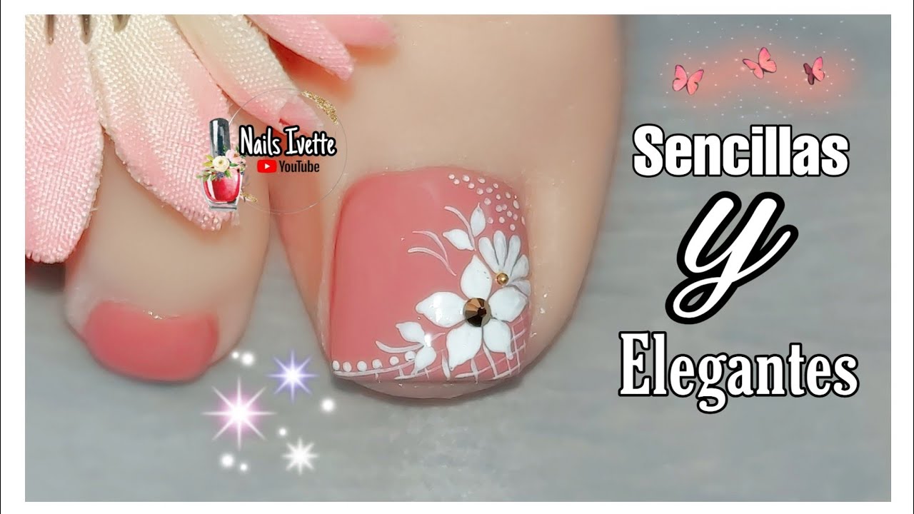 uñas decoradas pies elegantes