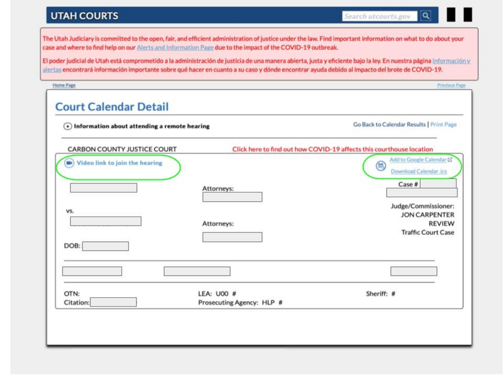 utah court calendar