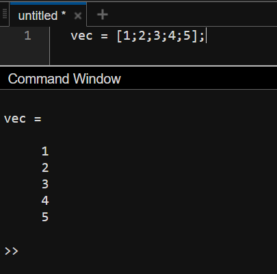 vector matlab