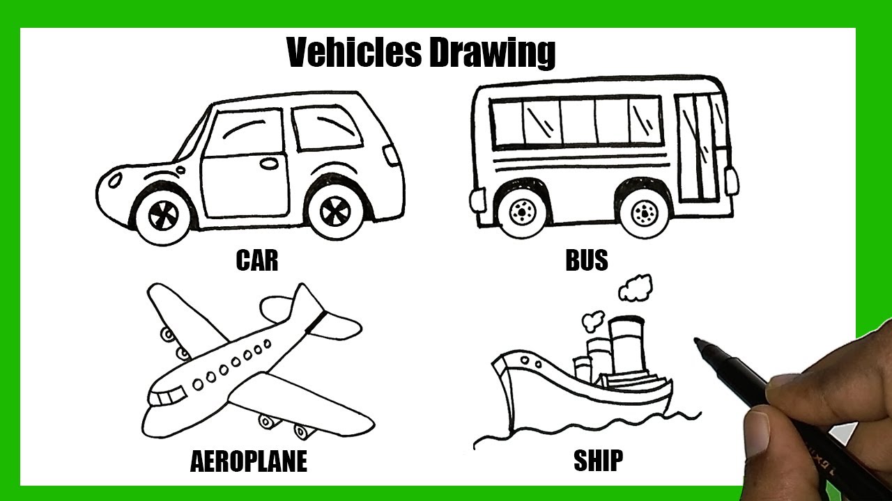 vehicles drawing pictures