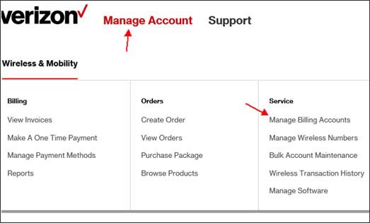 verizon wireless business login