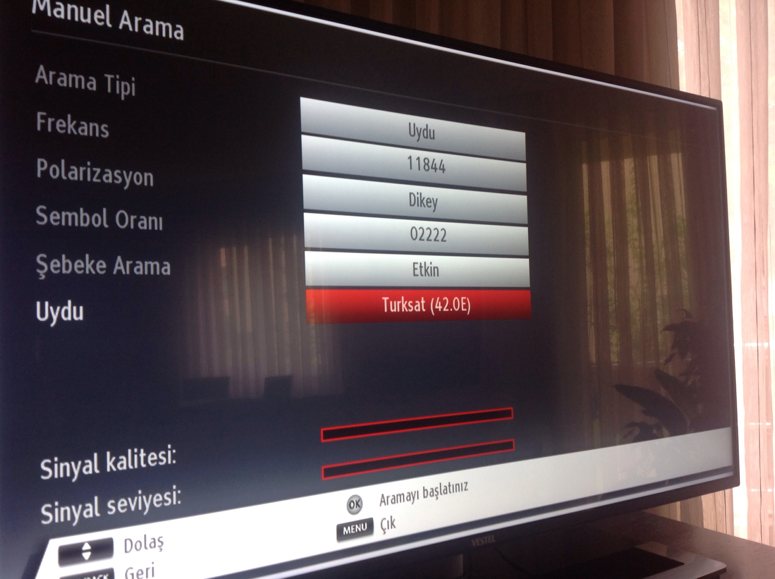 vestel tv güncelleme frekansı