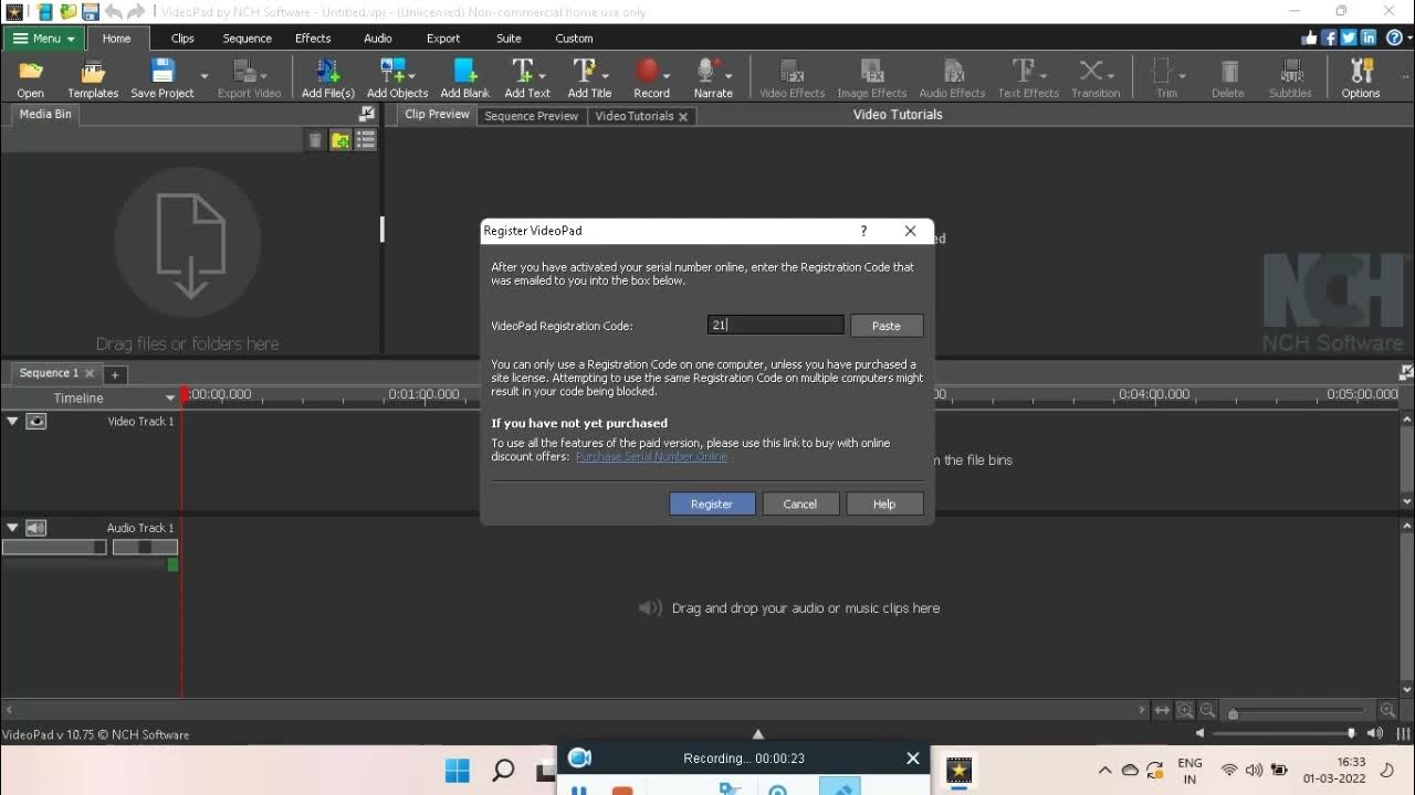 videopad registration code