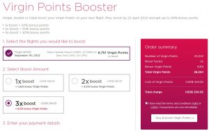 virgin points booster