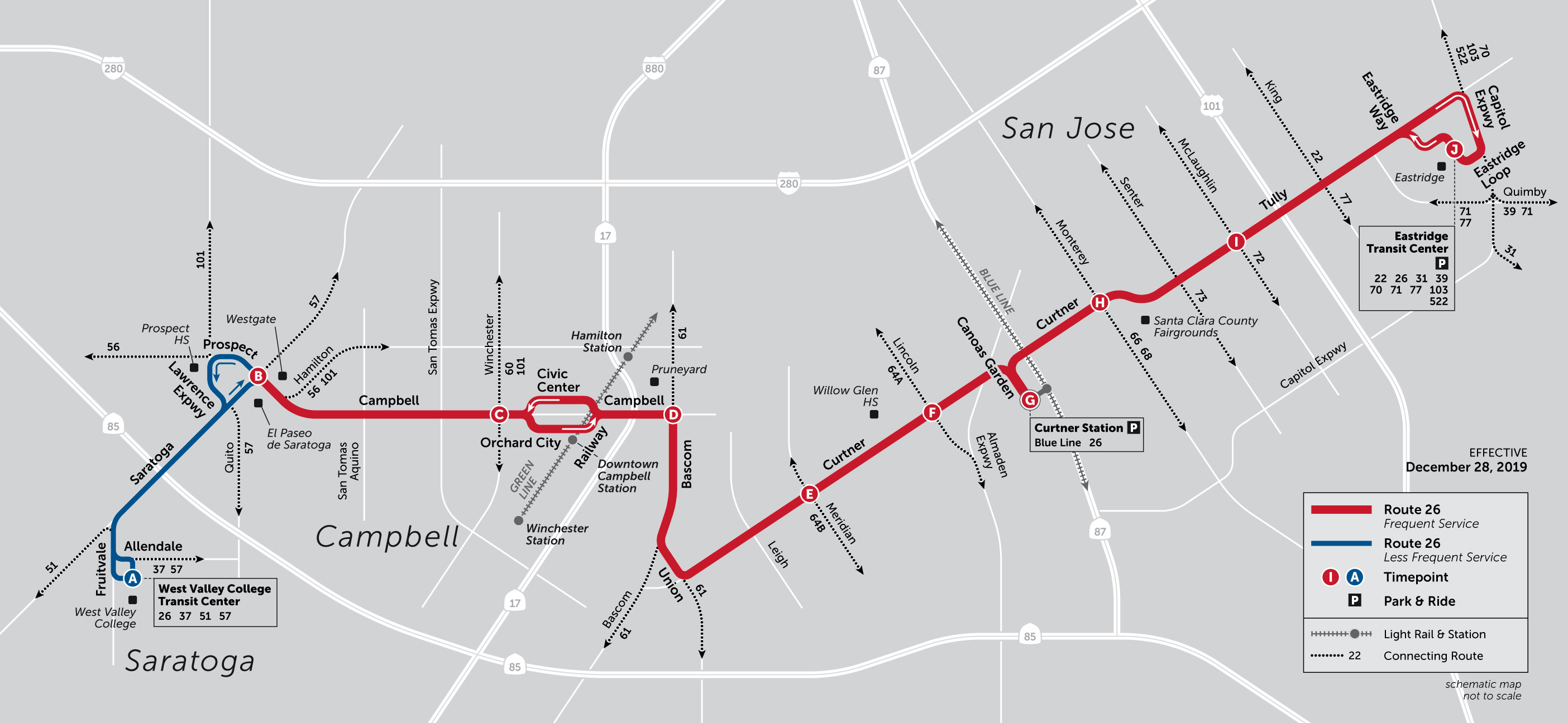 vta bus schedule san jose california