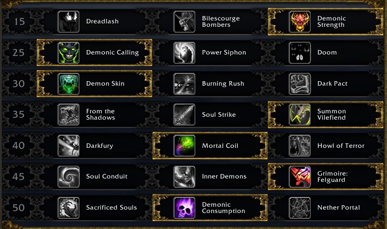 warlock demonology talents