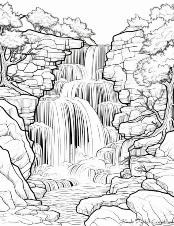 waterfall coloring sheet