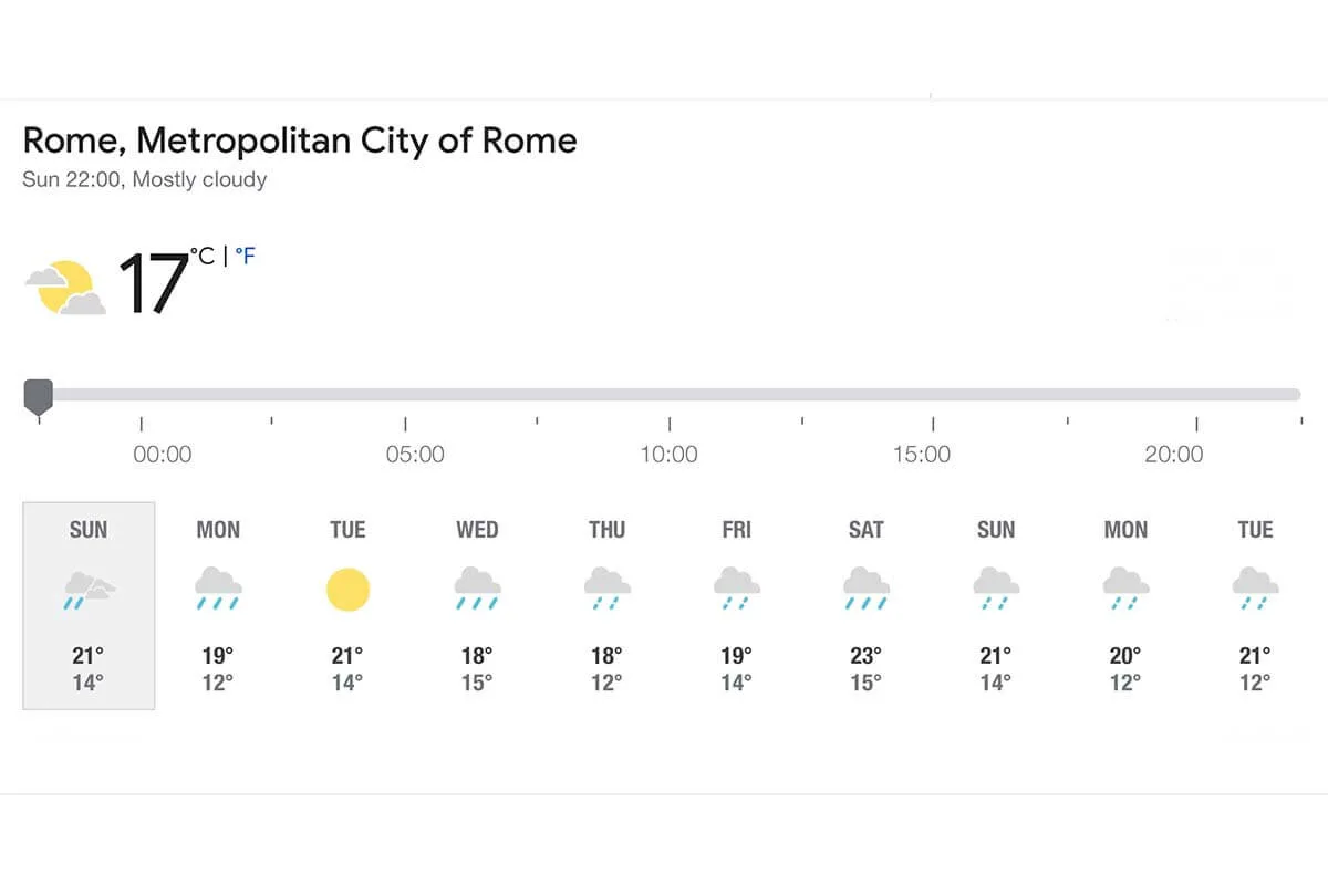 weather forecast rome italy 14 days