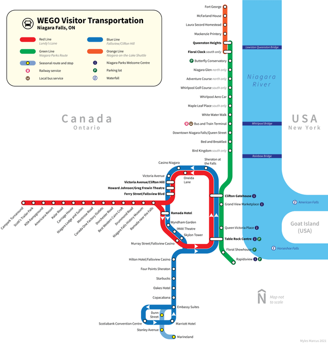 wego niagara falls route map