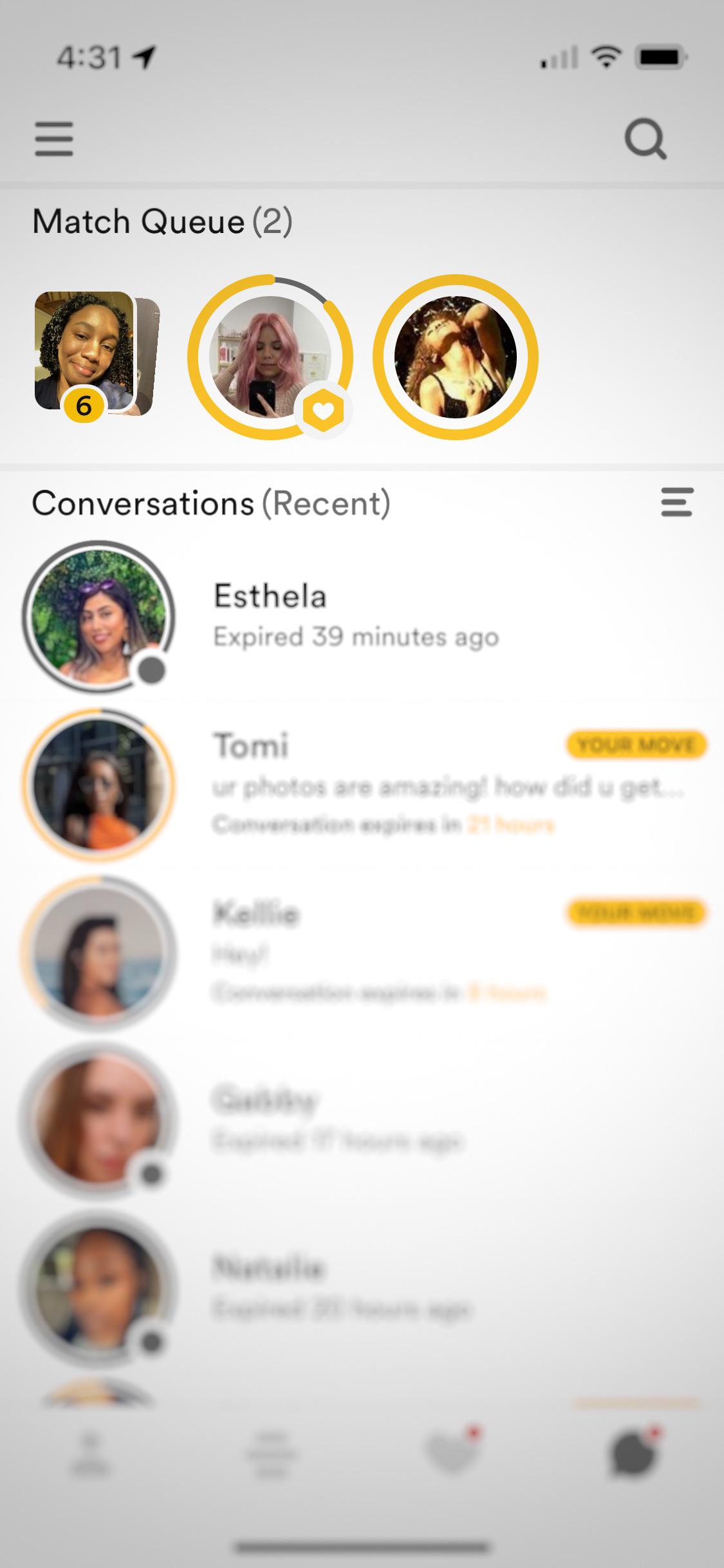 what does green circle mean on bumble