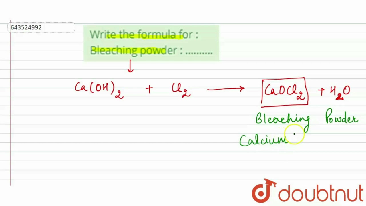 what is formula of bleaching powder