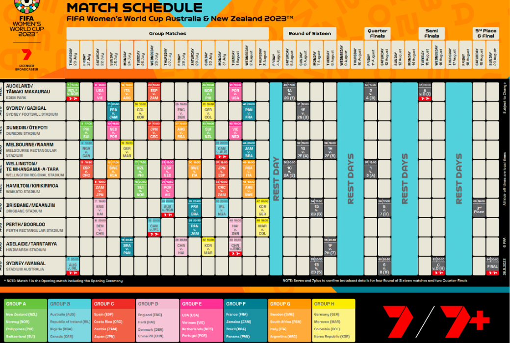 what world cup games are on channel 7