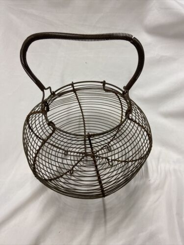 wire egg basket antique