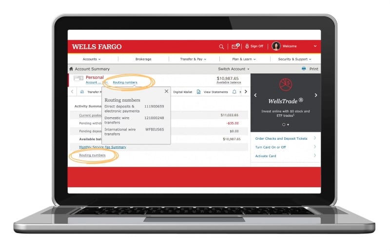 wire transfer wells fargo routing number