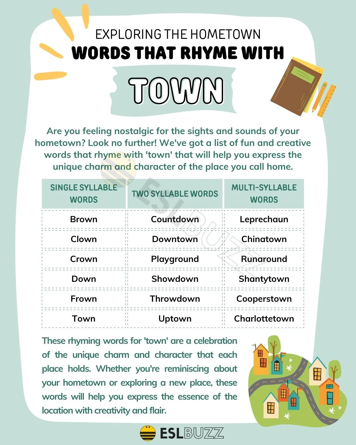 words that rhyme with town