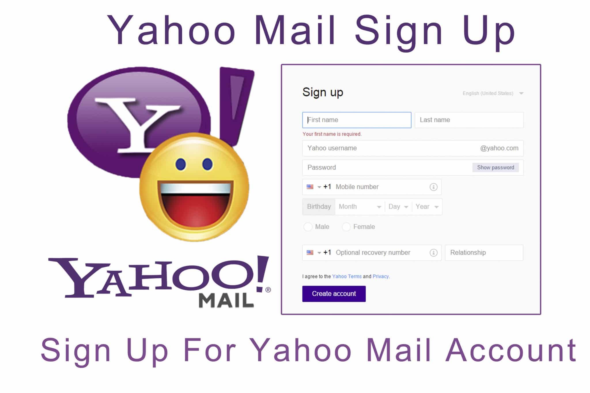 yahoo mail sign up