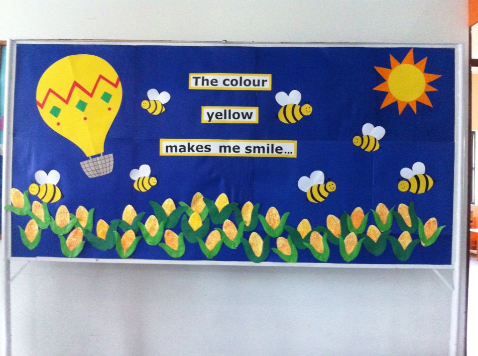 yellow day board decoration ideas