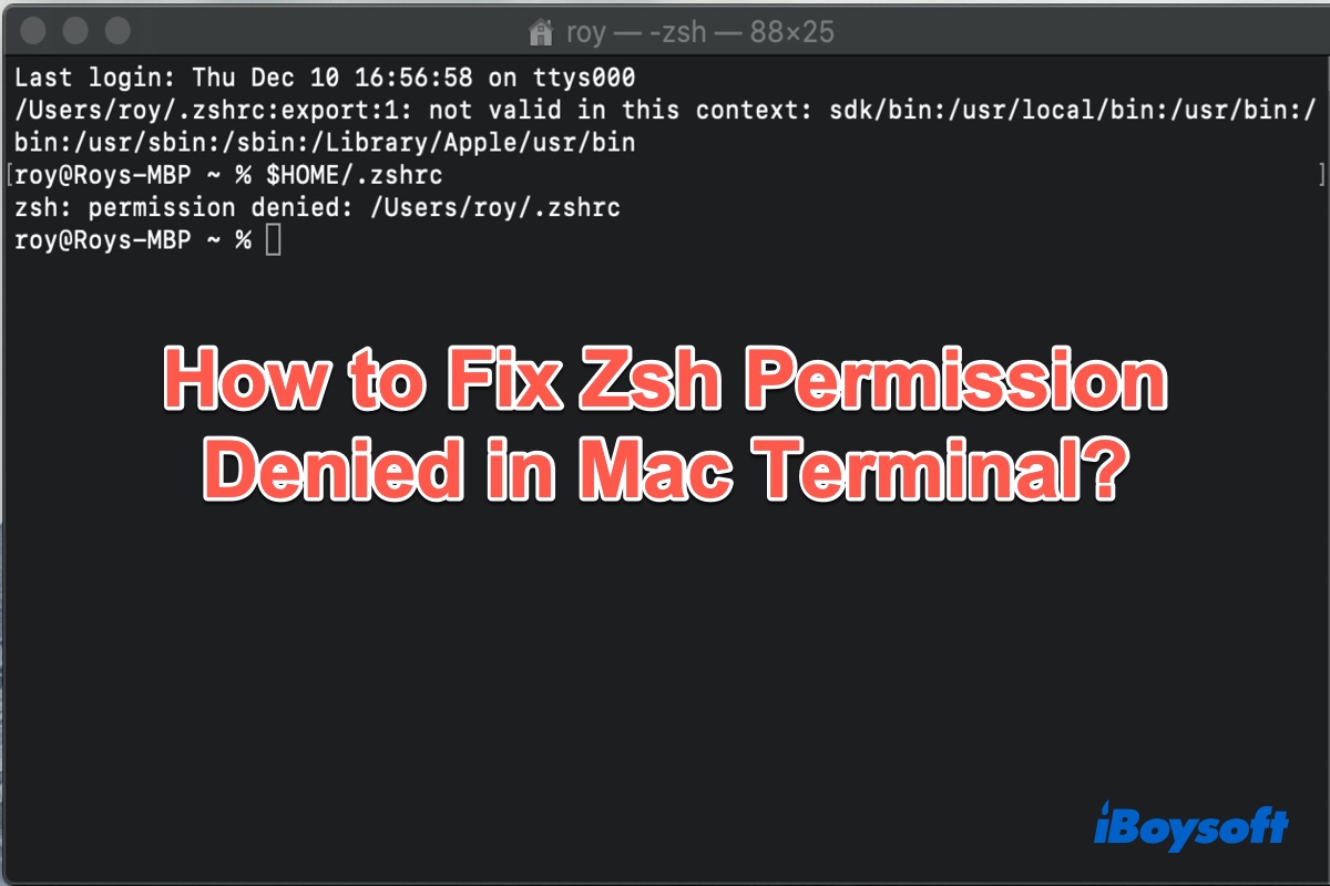 zsh operation not permitted